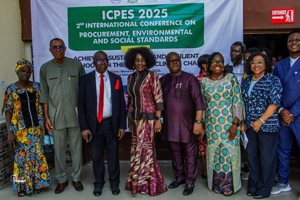 L-R. Dr C. James, Prof E.C. Esenwa, Prof. O. F. Joel, Prof. N.N. Oti, Hon, C.K. Okoro, Prof G.A. Chukwudebe, Dr. E. Nwadike & Mr P. Onyenwaku